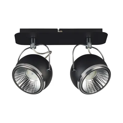 Lampa sufitowa kulowa w zestawie 2xgu10 led 6w czarny metal 5009284