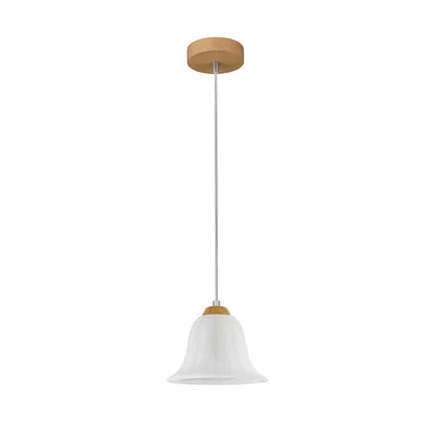 Lampa wisząca anna 1xe27 max.60w dąb olejowany/przezroczysty kabel pcv/szkło białe 17940174