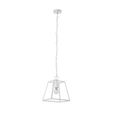 Lampa wisząca amata 1xe27 max.60w biały metal/szkło przezroczyste 1370102