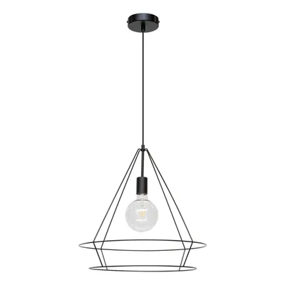 Lampa wisząca casa triango 1xe27 max.60w czarny metal/czarny kabel pvc 17749104