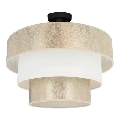 Ora lampa sufitowa 1xe27 max.40w czarny metal/złoty-kremowy klosz tkaniny 96204221