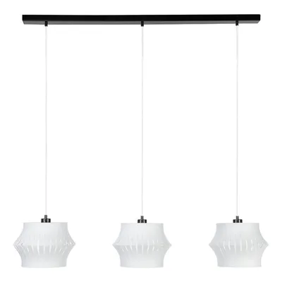 Lampa wisząca lotus 3xe27 max.40w czarny metal/przezroczysty kabel pvc/szary klosz z tkaniny 15640304