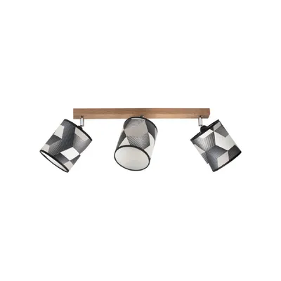 Lampa sufitowa espacio 3xe27 max.25w dąb olejowany/wielobarwna tapeta 56748374