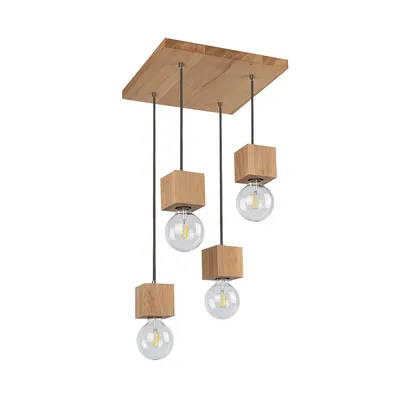 Trongo square lampa wisząca 4xe27 max.60w dąb olejowany/antracyt/w oplocie 7161474