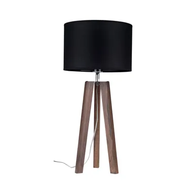 Lotta lampa stołowa 1xe27 max.60w orzech/transparentny pvc/czarny 94303076