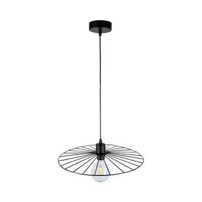 Lampa wisząca antonella 1xe27 max.60w czarny kabel metalowy/czarna tkanina 189249104