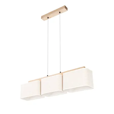 Boho lampa wisząca 3xe27 max.25w dąb olejowany/transparentny pvc/beżowy 875910374