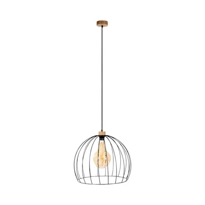 Lampa wisząca coop 1xe27 maks. 60w dąb olejowany/czarny metal/czarny kabel pcv 1882974