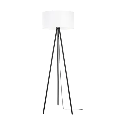 Lampa podłogowa dove 1xe27 maks. 40w czarny metal/czarny kabel pcv/biały klosz z tkaniny 15111004