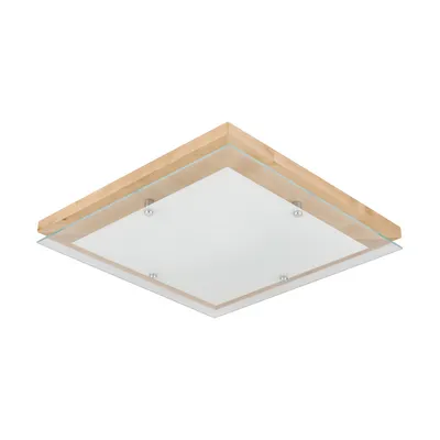 Lampa sufitowa finn w zestawie 1xled 2100lm 2700k 24w drewno brzozowe/chromowany metal/biało-przezroczyste szkło 4024060