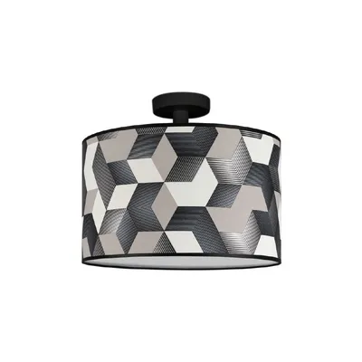 Lampa sufitowa espacio 1xe27 max.60w czarny metal/wielokolorowa tapeta 56048104