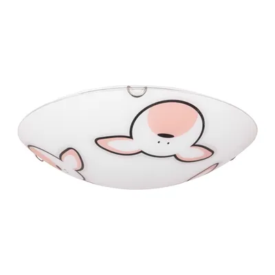 Lampa sufitowa rubby 2xe27 max.60w chromowany metal/białe szkło z wzorem królika 4574002