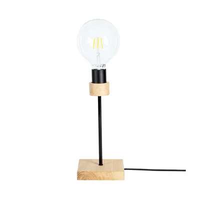 Lampa stołowa chandelle 1xe27 maks. 25w dąb olejowany/czarny metal/czarny kabel z tkaniny 84149174