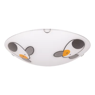 Lampa sufitowa doggy 2xe27 max.60w chromowany metal/białe szkło ze wzorem psa 4584002