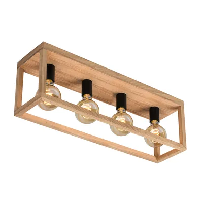 Lampa sufitowa kago 4xe27 max.60w dąb olejowany/czarny metal 9154474l