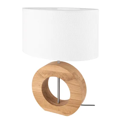 Logan lampa stołowa 1xe27 max. 40w dąb olejowany/nikiel mat/biały 7017411711535