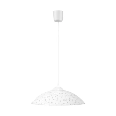 Lampa wisząca flora 1xe27 max.60w biały materiał syntetyczny/biały kabel z materiału syntetycznego/białe szkło 4044502a