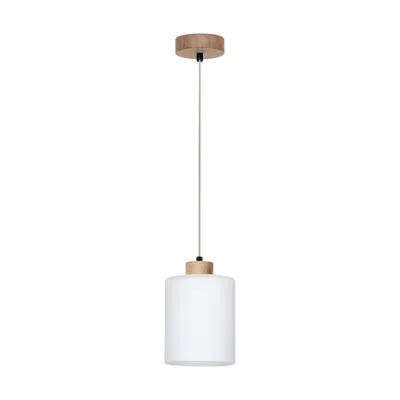 Zefir lampa wisząca 1xe27 max.60w dąb olejowany/transparentny pvc/biały 111860174