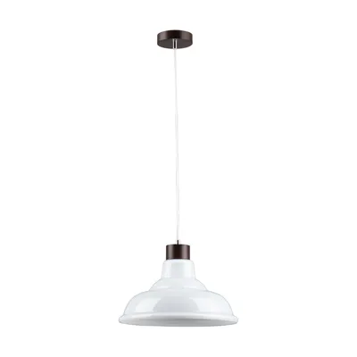 Lampa wisząca avino 1xe27 max.60w drewno bukowe orzech/przezroczysty kabel pcv/szkło białe 9874076