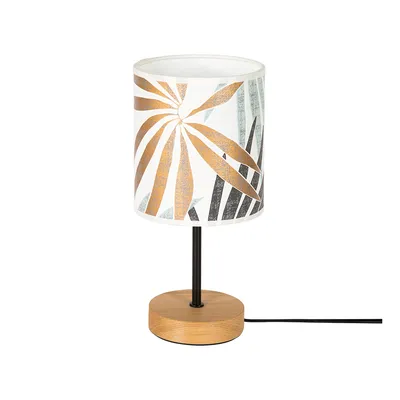 Lampa stołowa hoja 1xe27 max.25w dąb olejowany/czarny kabel pcv/tapeta wielobarwna 77747974