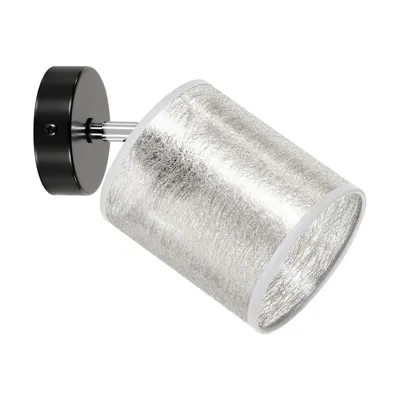 Kinkiet nevoa 1xe27 max.25w czarny metal/chromowany metal/srebrny klosz tkaniny 56794104