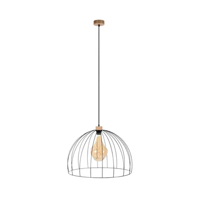 Lampa wisząca coop 1xe27 maks. 60w dąb olejowany/czarny metal/czarny kabel pcv 1883974