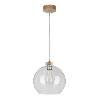 Laguna wood lampa wisząca 1xe27 max.60w dąb olejowany/transparentny pvc/transparentny 18720174