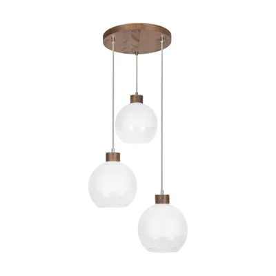 Linea lampa wisząca 3xe27 max.60w orzech/transparentny/szroniony 1860376r