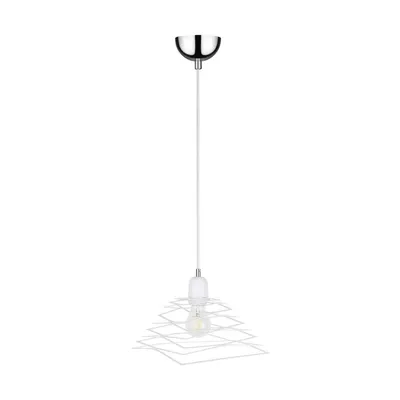 Lampa wisząca komet 1xe27 max.60w chromowany metal/biały metal/biały kabel pcv 1855102