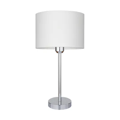 Lampa stołowa leila 1xe27 maks. 60w chromowany metal/przezroczysty kabel pvc/wielokolorowy papier + klosz z pcv z wzorem w kropki 7654028