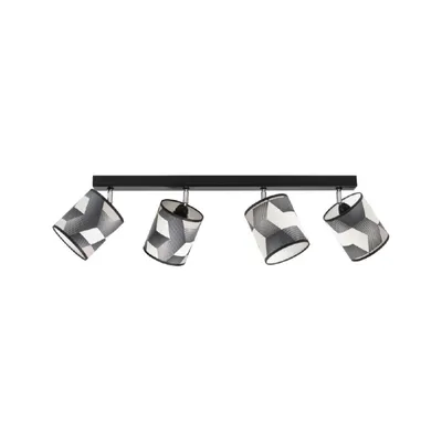 Lampa sufitowa espacio 4xe27 max.25w czarny metal/wielokolorowa tapeta 56748404