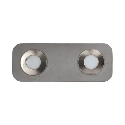 Fajna lampa sufitowa w zestawie 2xled zintegrowany 300lm 3000k 5w szary beton/satynowy metal 2291236