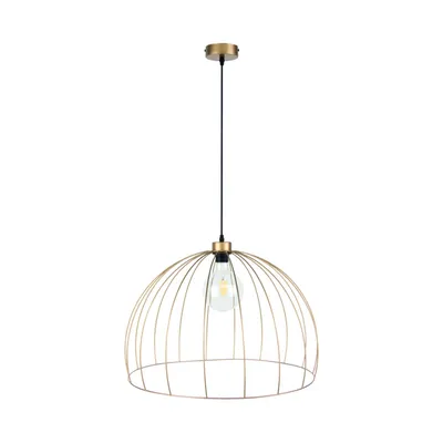 Lampa wisząca coop 1xe27 max.60w złoty metal/czarny metal/czarny kabel tkaninowy 18831920