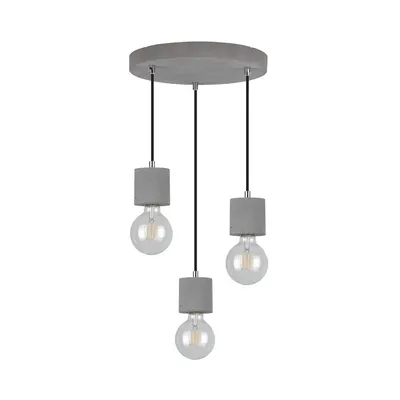 Strong round lampa wisząca 3xe27 max.60w beton/czarny 7169336r