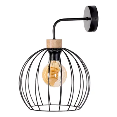 Kinkiet coop 1xe27 max.60w dąb olejowany/czarny metal 28841104