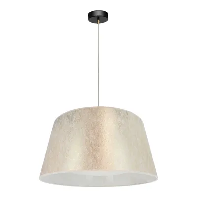 Lampa wisząca ora 1xe27 maks. 40w czarny metal/przezroczysty kabel pcv/klosz ze złotej tkaniny 96204123