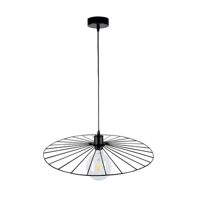 Lampa wisząca antonella 1xe27 max.60w czarny kabel metalowy/czarna tkanina 189449104