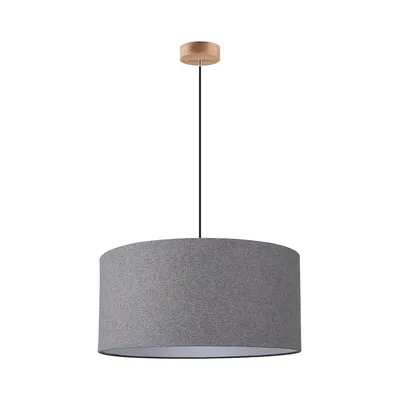 Lampa wisząca asseto 1xe27 max.60w dąb olejowany/antracytowy kabel tkaninowy/szary abażur tkaninowy 3572174