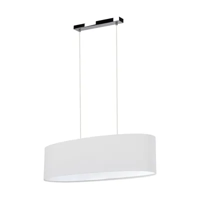 Lampa wisząca dove 2xe27 maks. 40w chromowany metal/przezroczysty kabel pvc/szary klosz z tkaniny 17390228