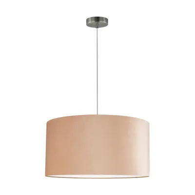 Lampa wisząca scarlett 1xe27 max.60w satynowy metal/przezroczysty kabel pcv/beżowy aksamitny klosz 3751027