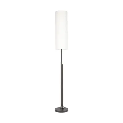 Lampa podłogowa eleganta w zestawie zintegrowana dioda led 1800 lm+500 lm 3000 k 22 w antracytowy metal/czarny kabel z tkaniny/biały klosz z tkaniny 15921123