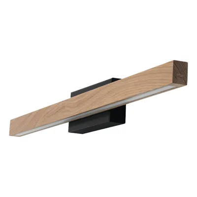 Dębowa lampa nad lustro aqua viva led 9w 3000k czarny/dąb olejowany szer. 60cm 19910104