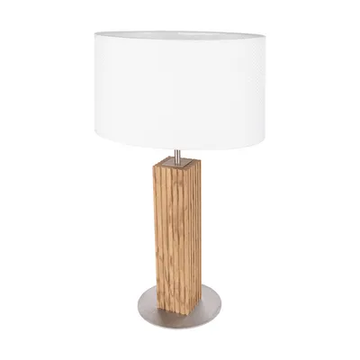 Riflet lampa stołowa 1xe27 max. 40w dąb olejowany/nikiel mat/biały duża 7012912311535