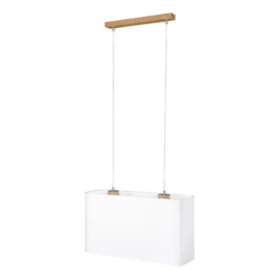 Lampa wisząca cadre 2xe27 max.40w dąb olejowany/przezroczysty kabel pcv/klosz z białej tkaniny 872010274