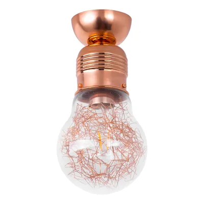 Żarówkowa lampa sufitowa 1xe27 maks. 60w miedziany metal/przezroczyste szkło 2820113