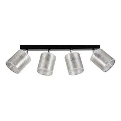 Lampa sufitowa nevoa 4xe27 max.25w czarny metal/chromowany metal/srebrny klosz tkaniny 56794404