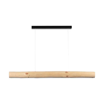 Lampa wisząca lucas 1xled samsung 24v zintegrowana 3080lm 3000k 33w naturalna sosna/czarny metal/przezroczysty kabel pcv z dotykowym ściemniaczem 69660104