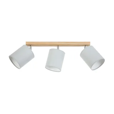 Aprillia lampa sufitowa 3xe27 maks. 25w dąb olejowany/szary klosz z tkaniny 56745374