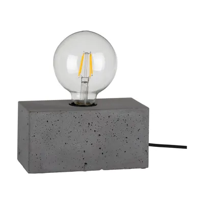 Mocna podwójna lampa stołowa 1xe27 max.25w szary beton/czarny kabel pvc 7370936