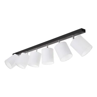 Aprillia lampa sufitowa 6xe27 max.25w czarny metal/chromowany metal/biały klosz tkaniny 56744604